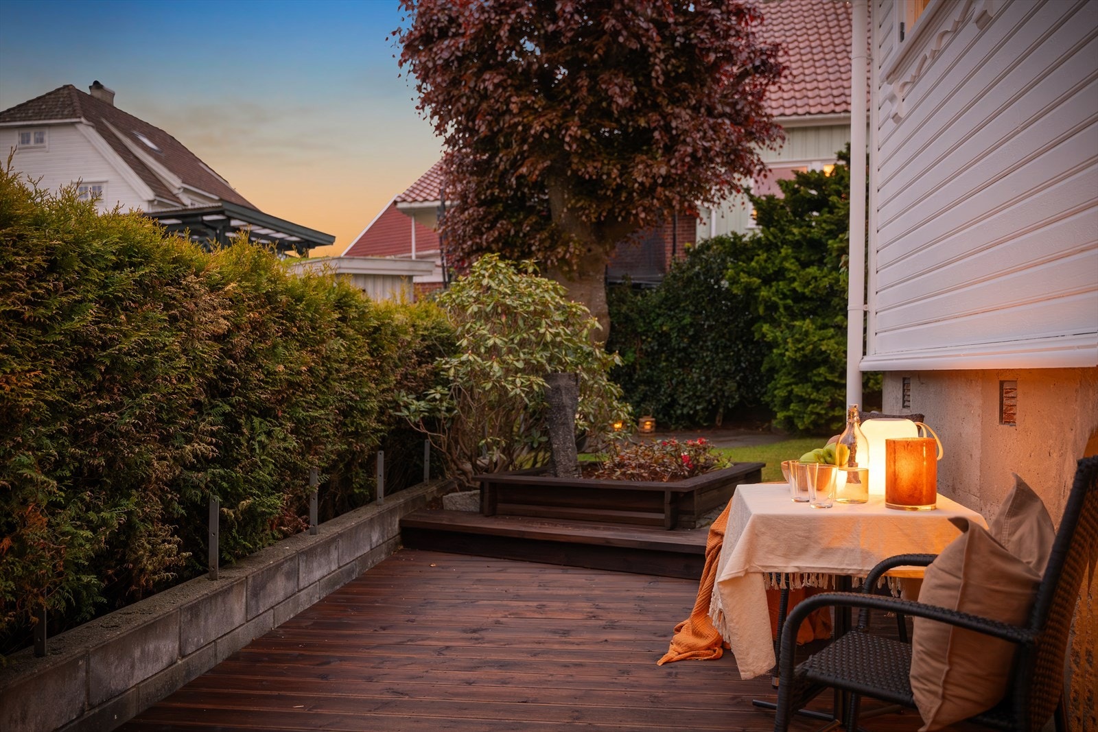 En lun og tilbaketrukket krok på en av terrassene. Galleribilde