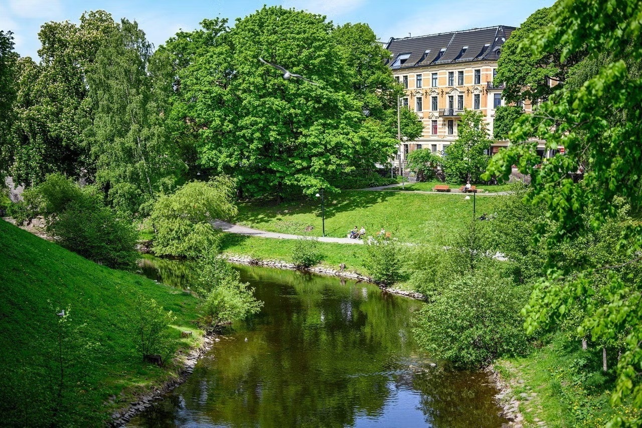 Idylliske Akerselva Galleribilde