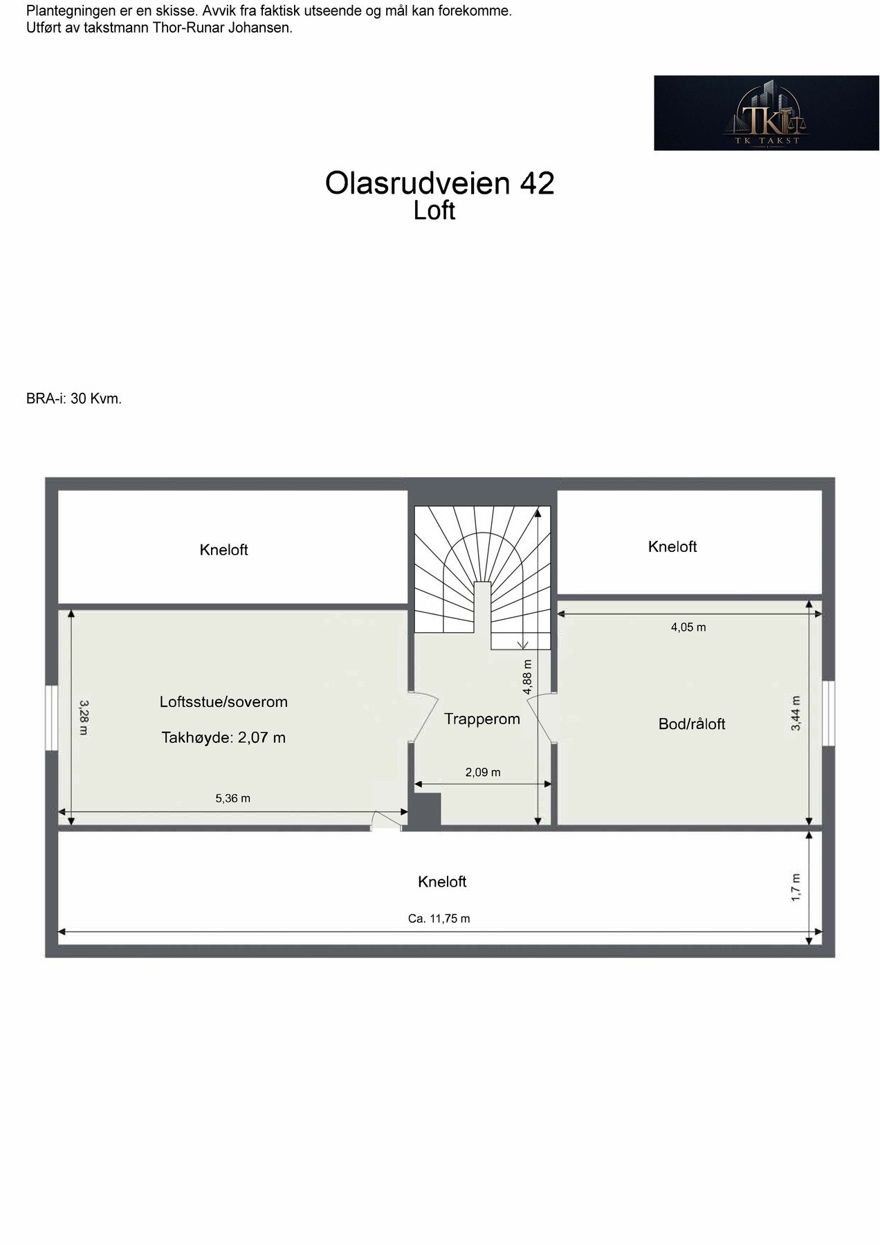 Plantegning loftsetasje Galleribilde