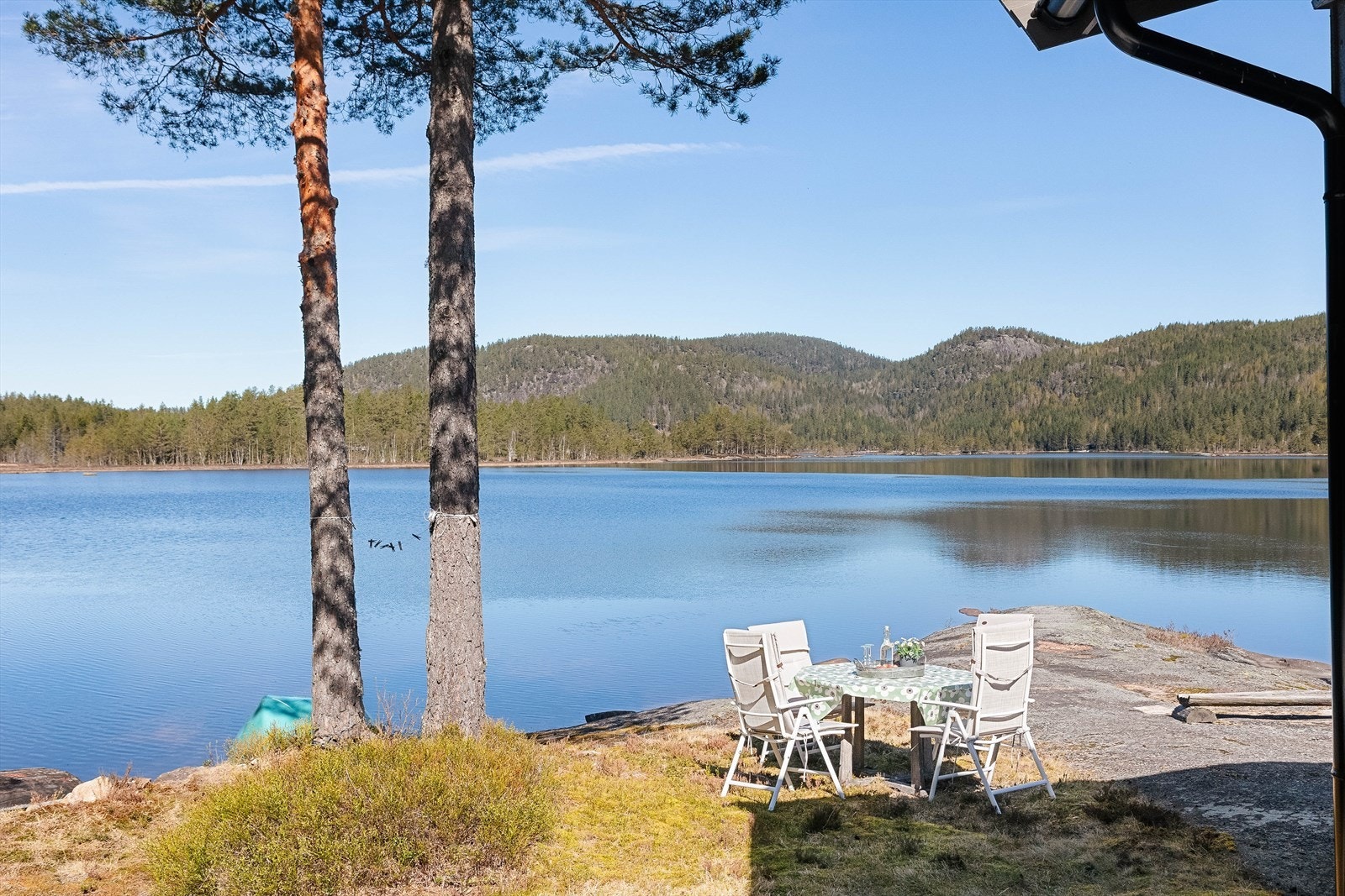 Nyt utsikten over Gongevatn fra egen tomt. Galleribilde