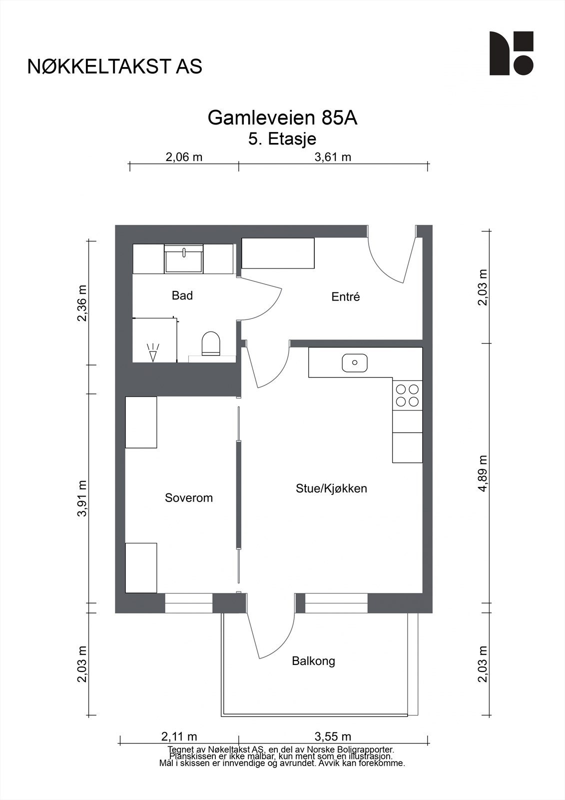 Plantegning 5. etasje. Galleribilde