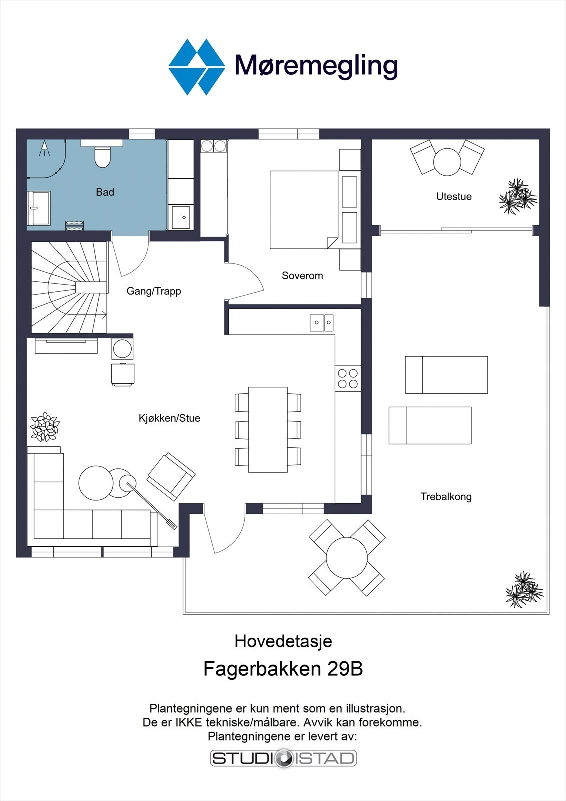 Plantegning 1. etasje Galleribilde