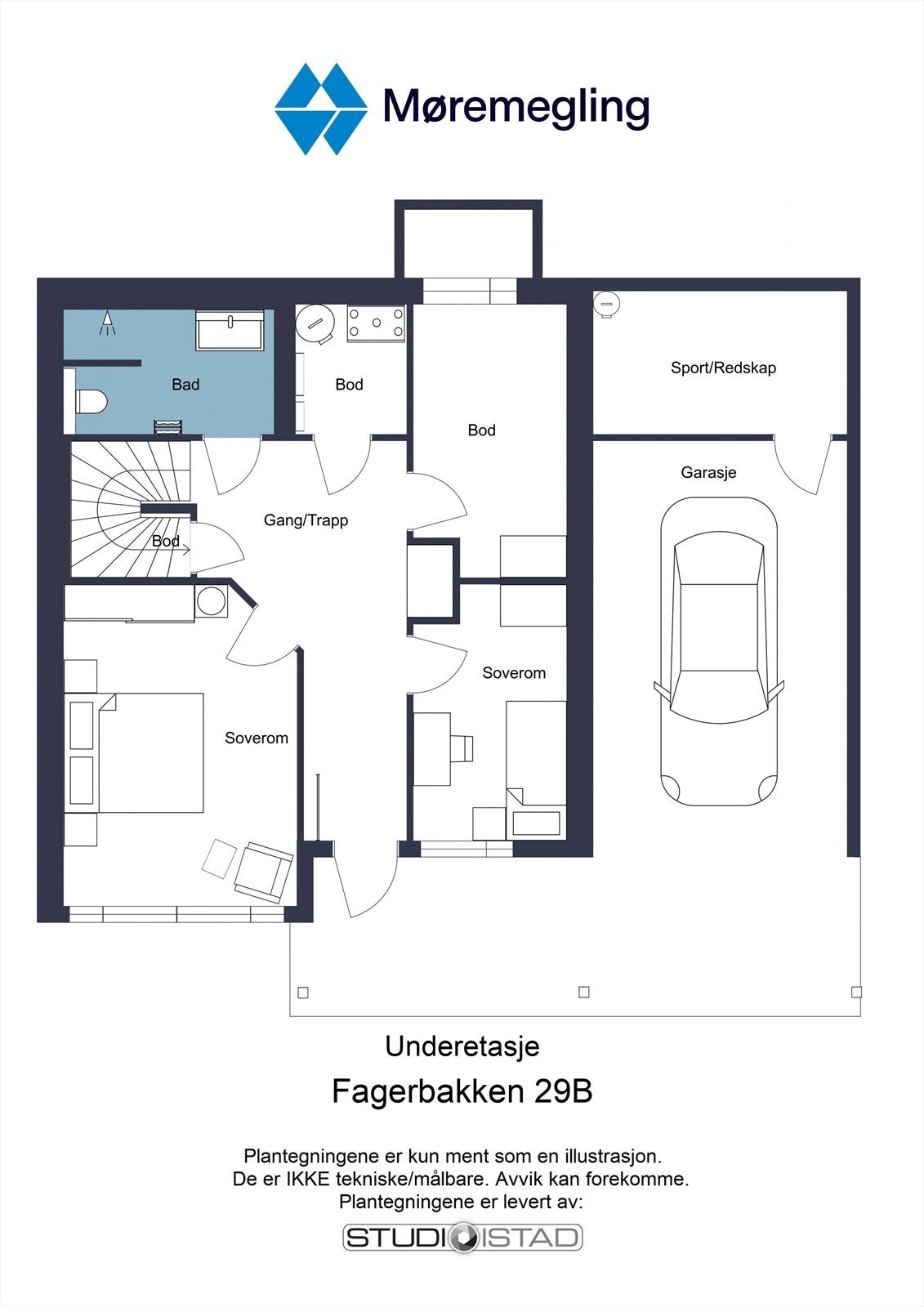 Plantegning underetasje Galleribilde