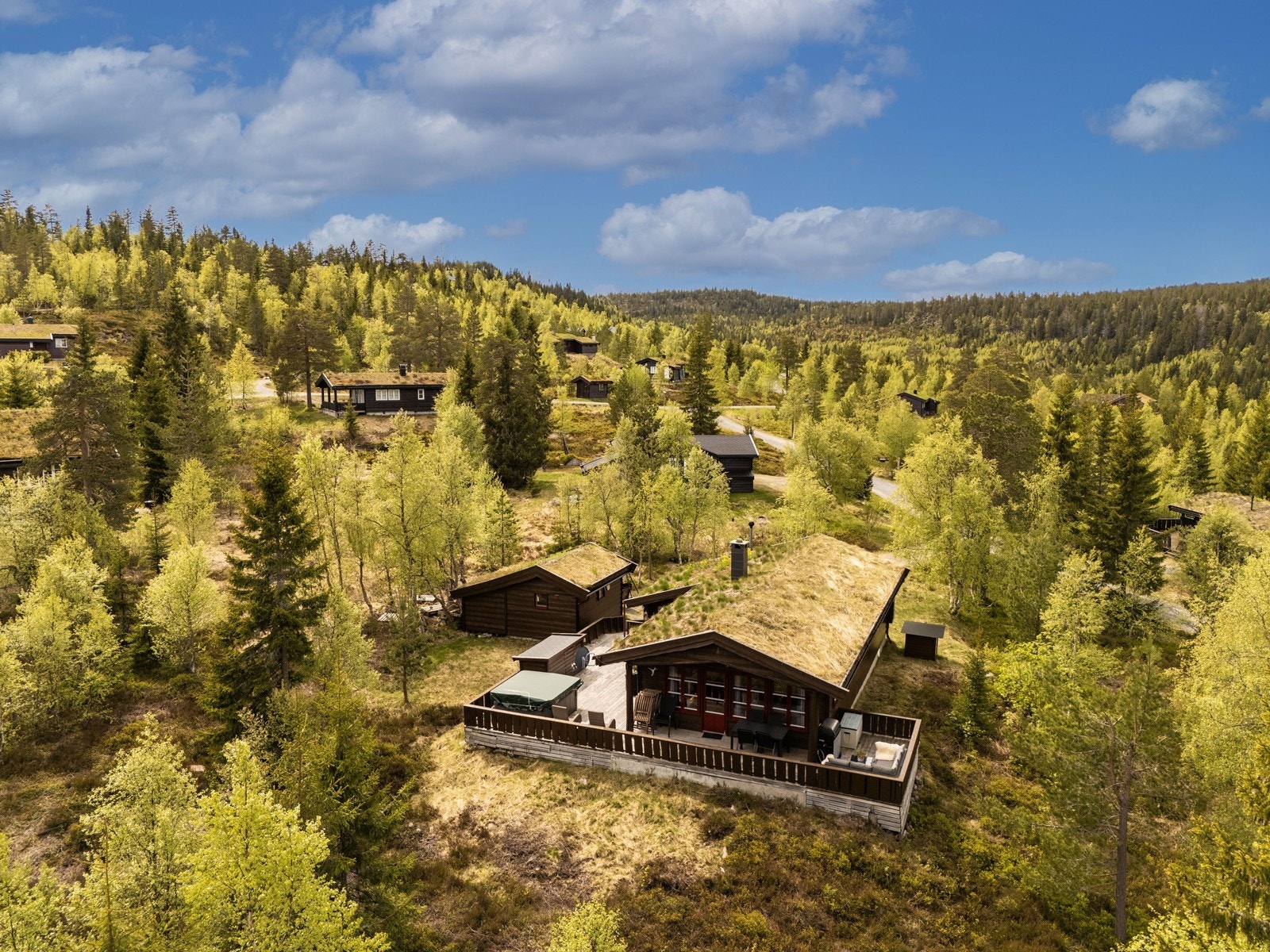 Deilig og rolig sted for rekreasjon, sosiale samvær med venner og familie eller hyttekontor. For sankeren er det både multer, blåbær, tyttebær og sopp å finne. Galleribilde