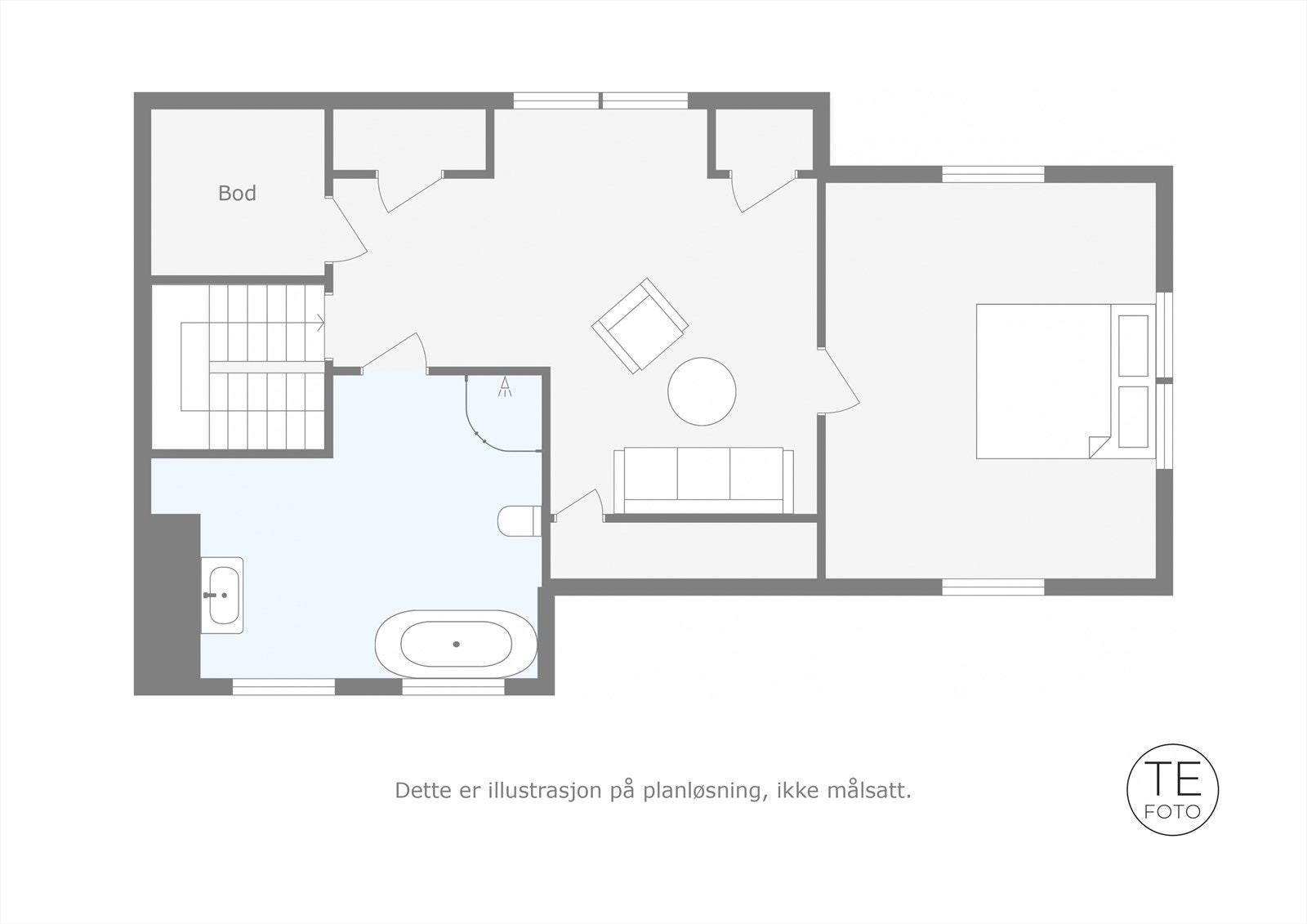 Plantegning loftsetasjen. Galleribilde