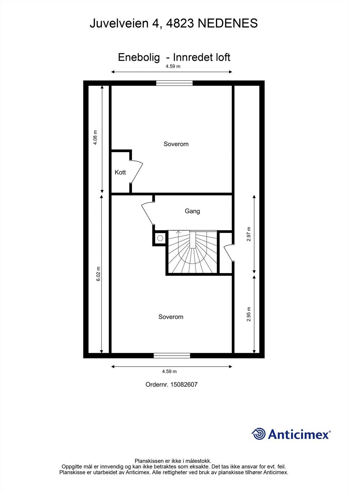 Plantegning loftsetasje Galleribilde