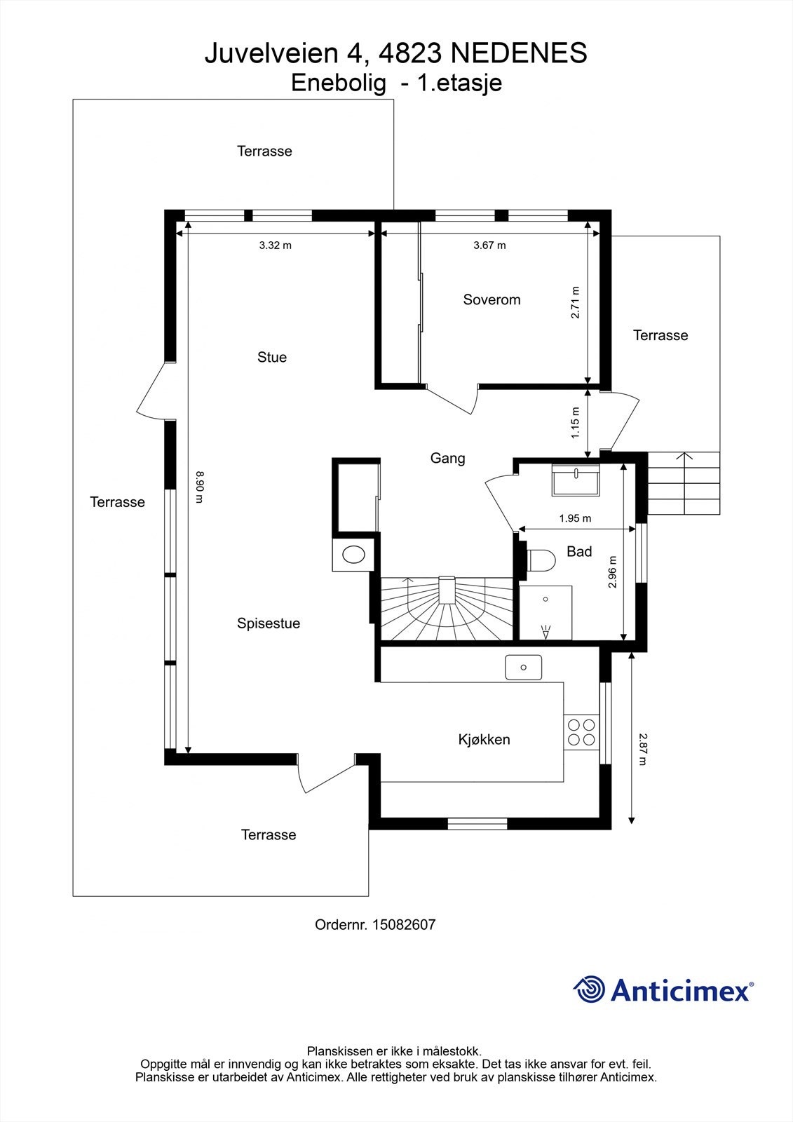 Plantegning 1. etasje Galleribilde