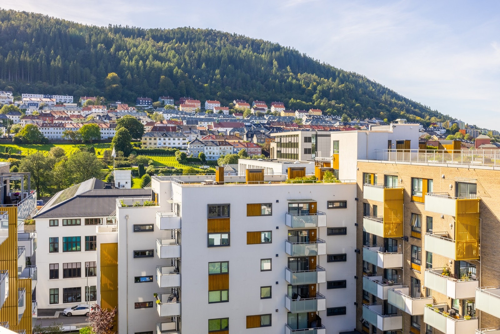 Takterrassene kan skilte med panoramautsikt og sol fra morgen til sen kveld. Galleribilde