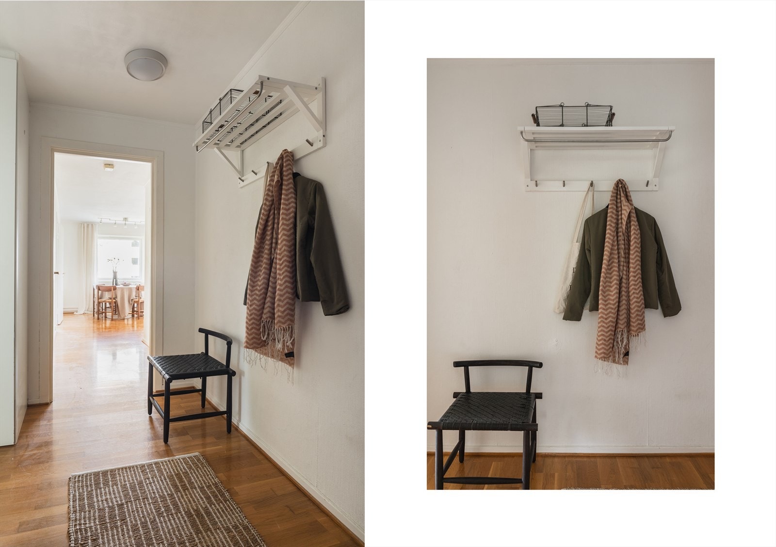 Entré med plass til yttertøy og et praktisk skap for oppbevaring. Galleribilde