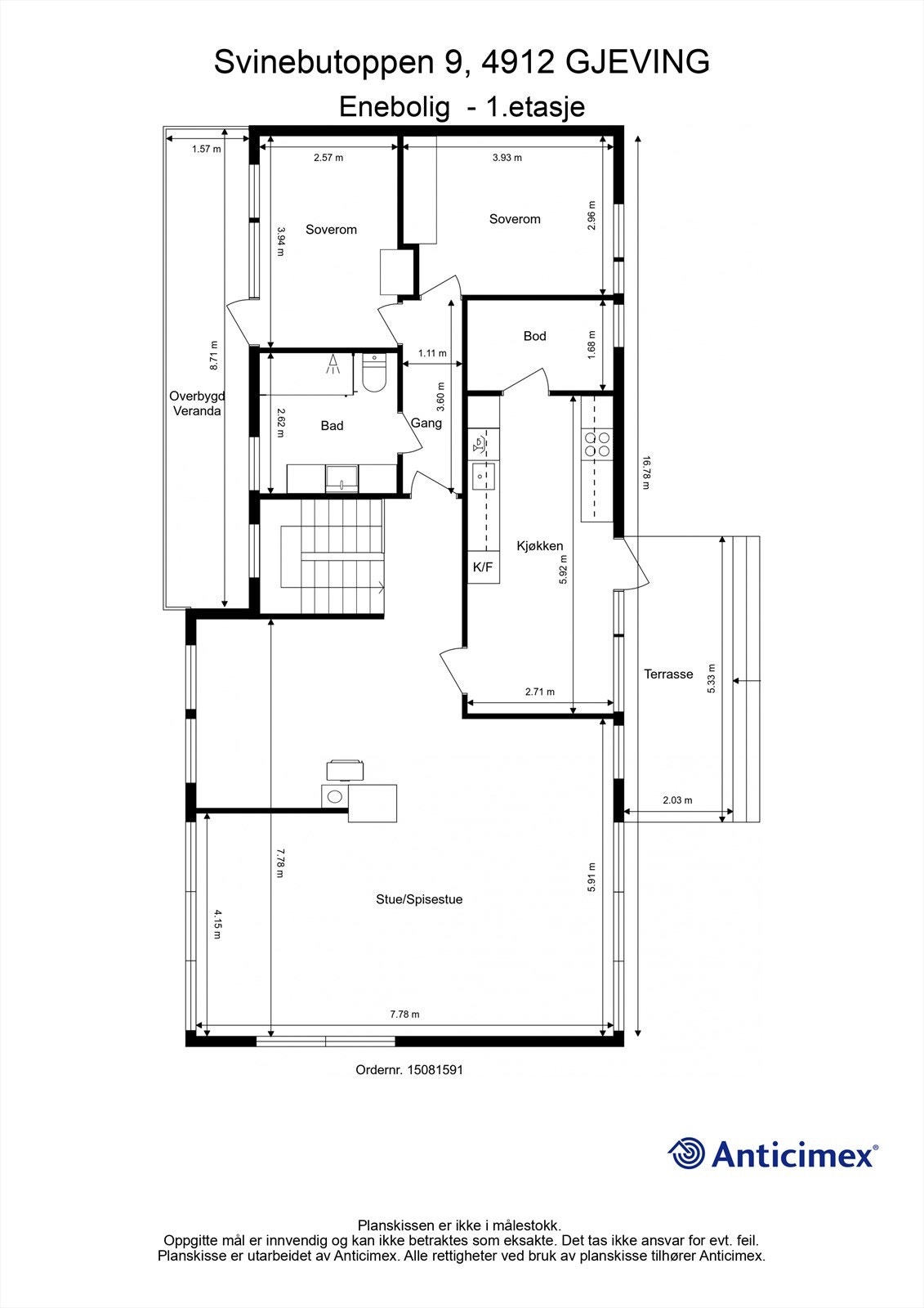 Plantegning 1. etasje Galleribilde