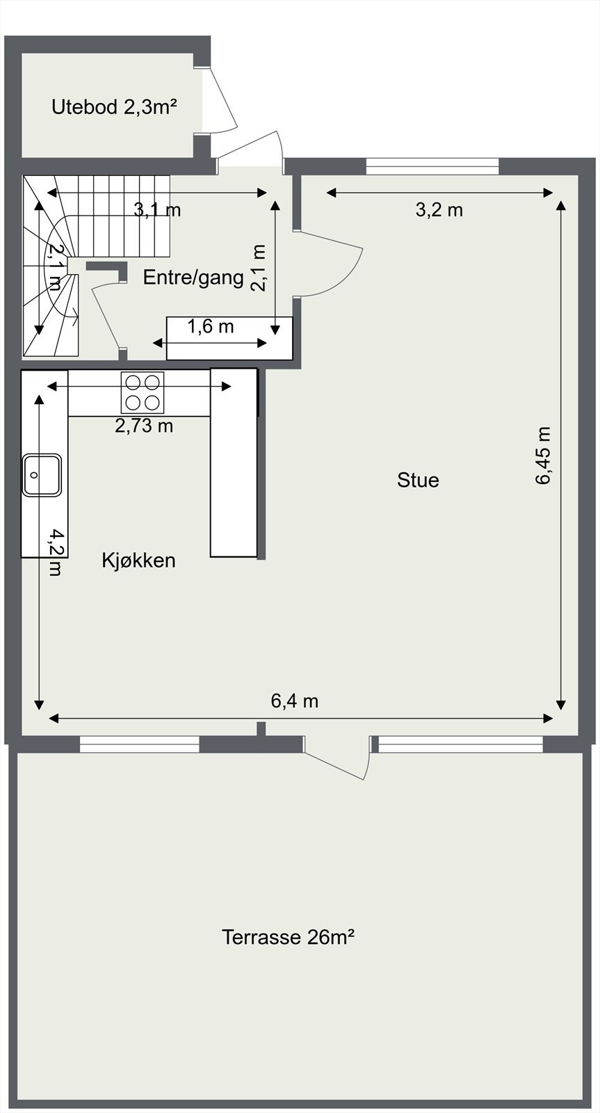 Plantegning 1. etasje. Galleribilde