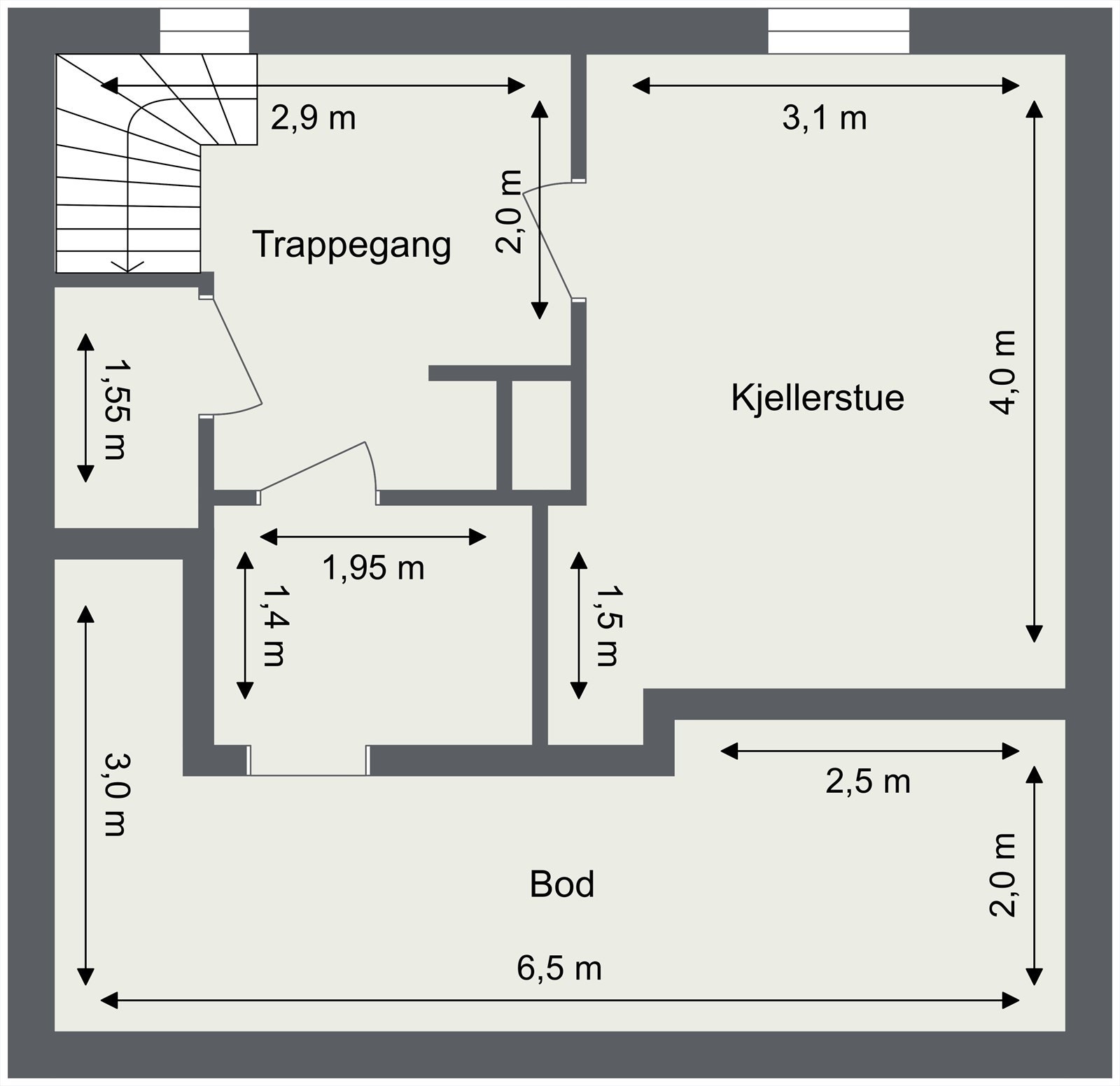 Plantegning kjeller. Galleribilde