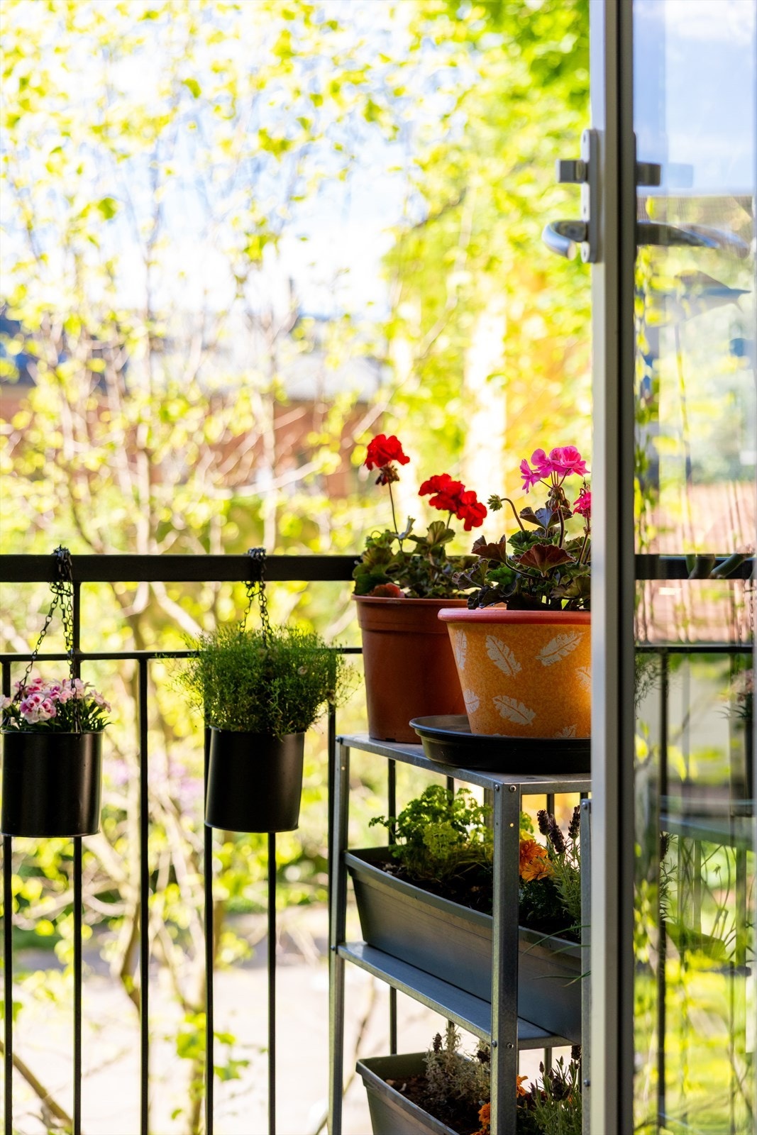 Selger opplyser at det er sol på balkongen fra ca. kl. 11-12 og frem til rundt kl. 18. Det tas forbehold om at solforholdene kan påvirkes av vegetasjon, herunder busker og trær som skjermer for solen. Galleribilde