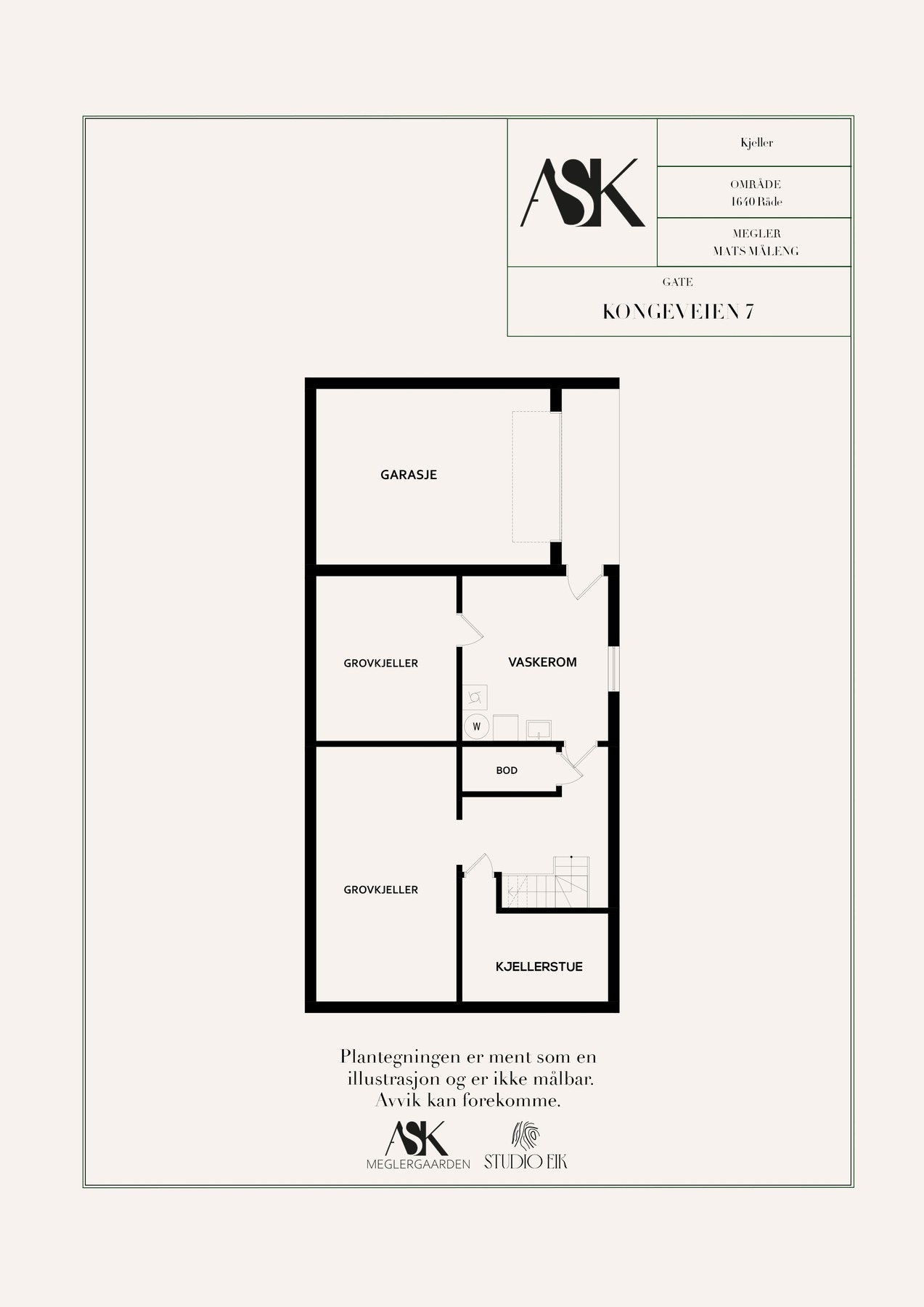 Planskisse kjelleretasje Galleribilde