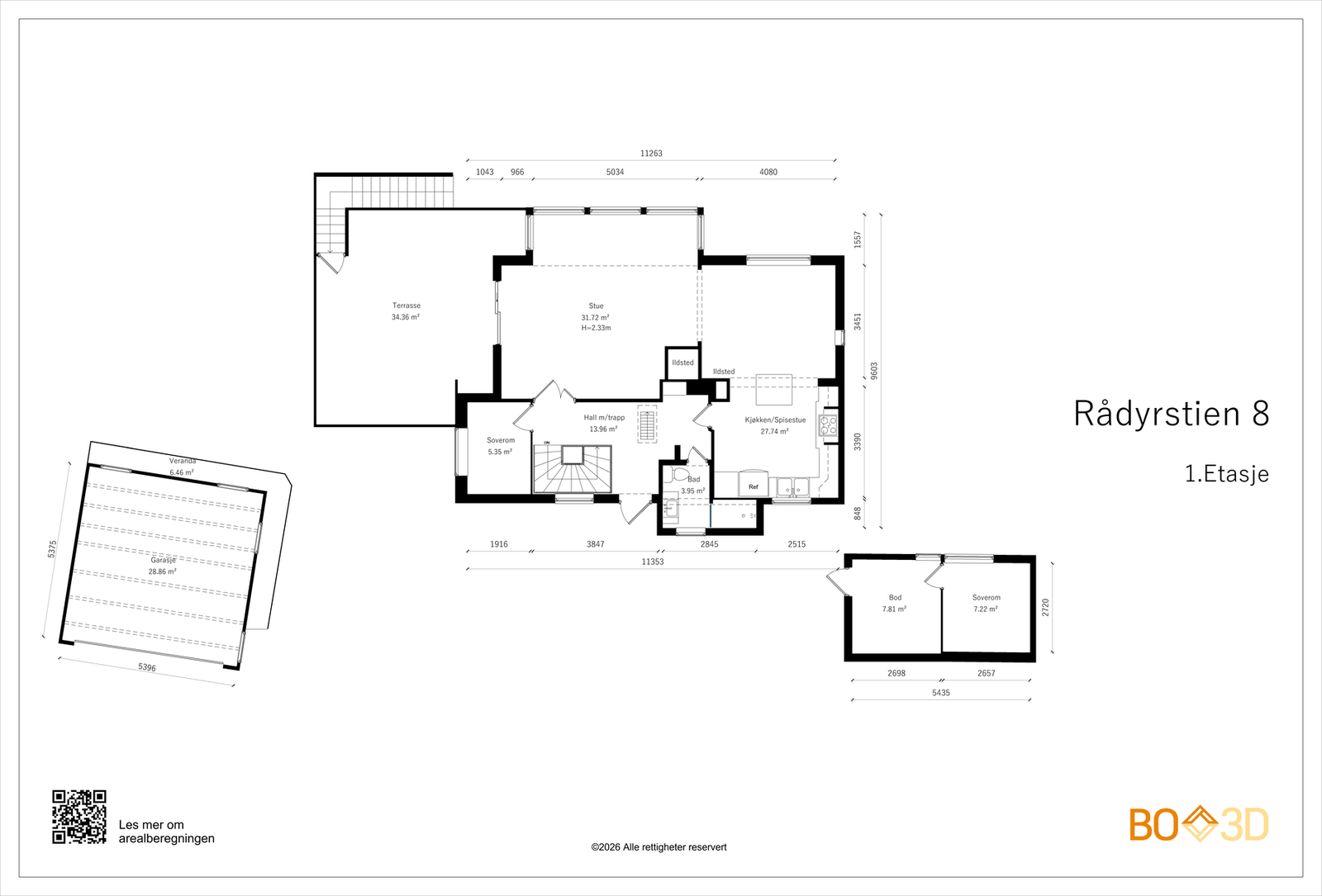 Planskisse 1. etasje Galleribilde