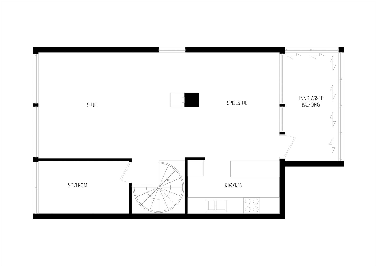 Plantegning 1. etasje Galleribilde
