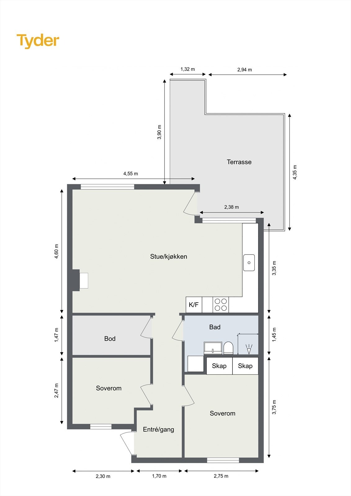 Plantegning Fyrstikkbakken 6. Galleribilde