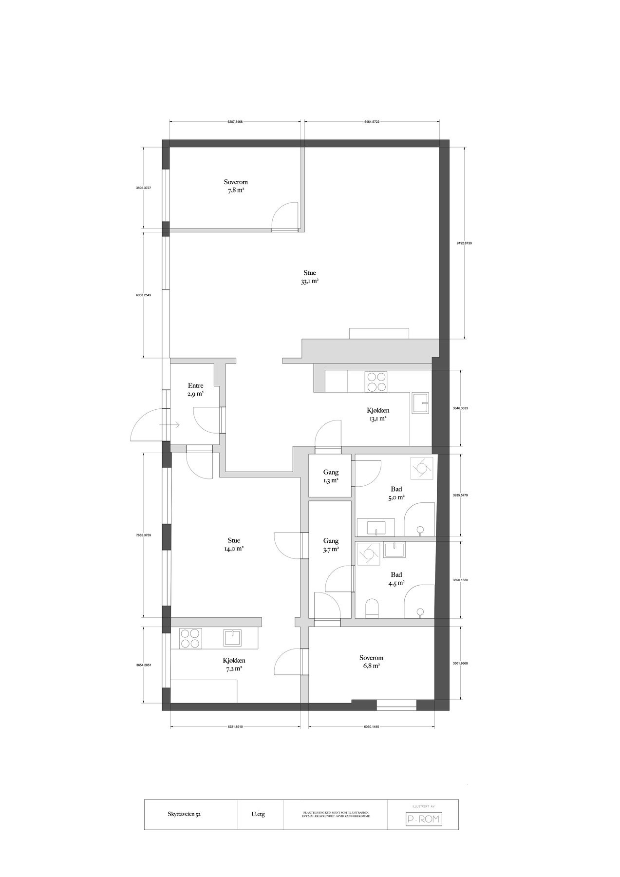Plantegning av underetasje. Galleribilde