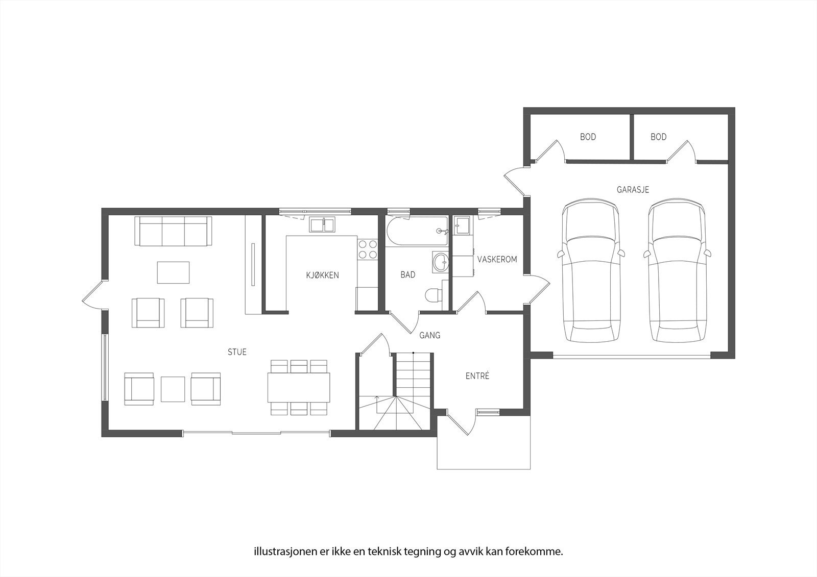 Plantegning 1. etasje Galleribilde