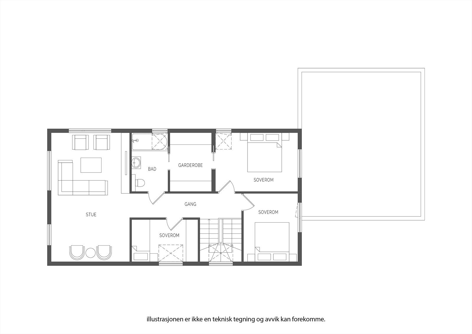 Plantegning 2. etasje Galleribilde