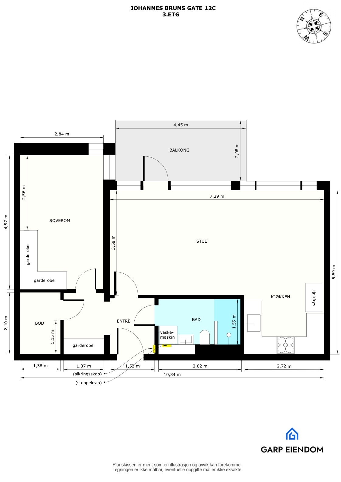 Plantegning 3. etasje Galleribilde