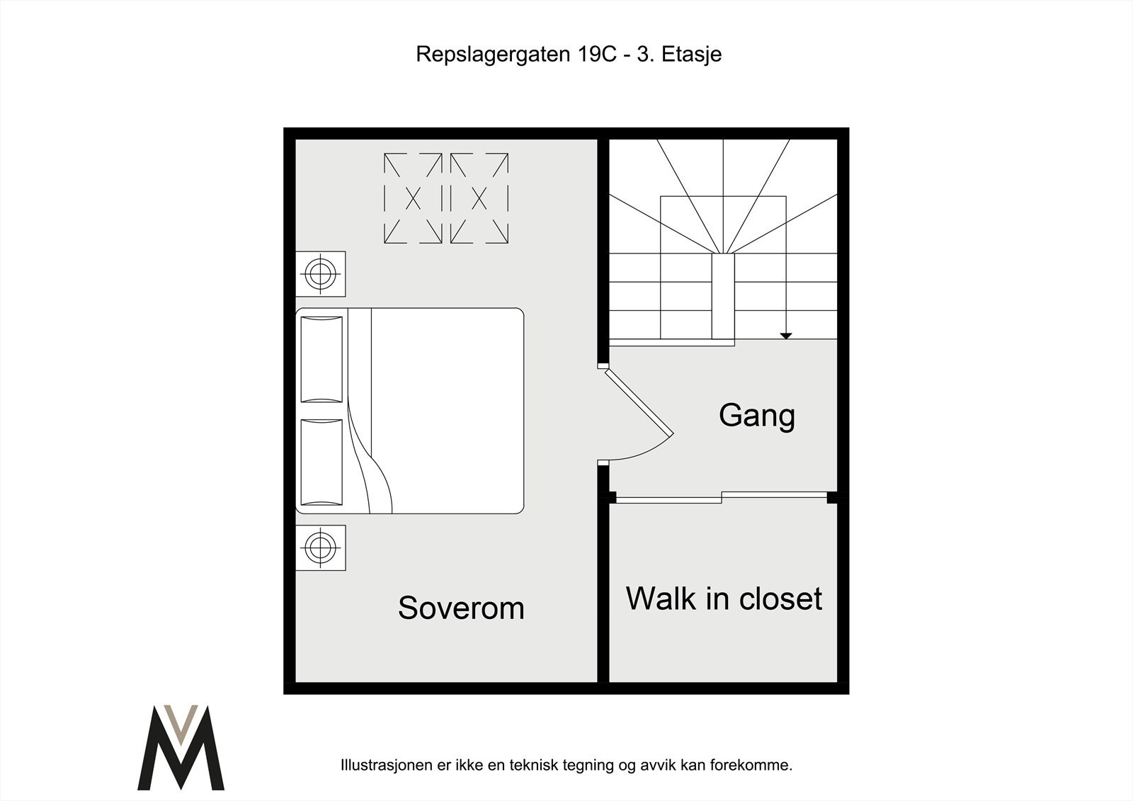 Plantegning loftsetasje. Galleribilde