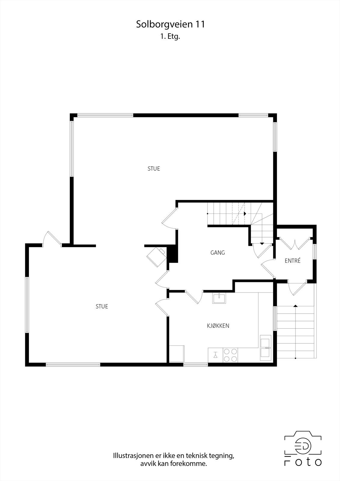 Plantegning 1. etasje Galleribilde