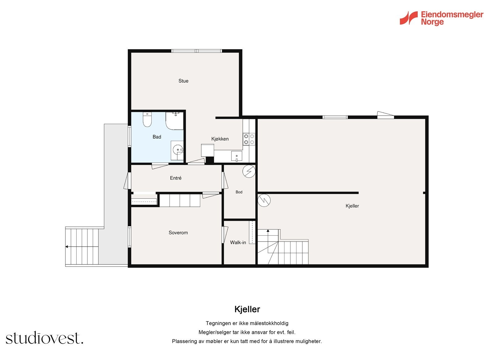 Plantegning kjeller. Galleribilde