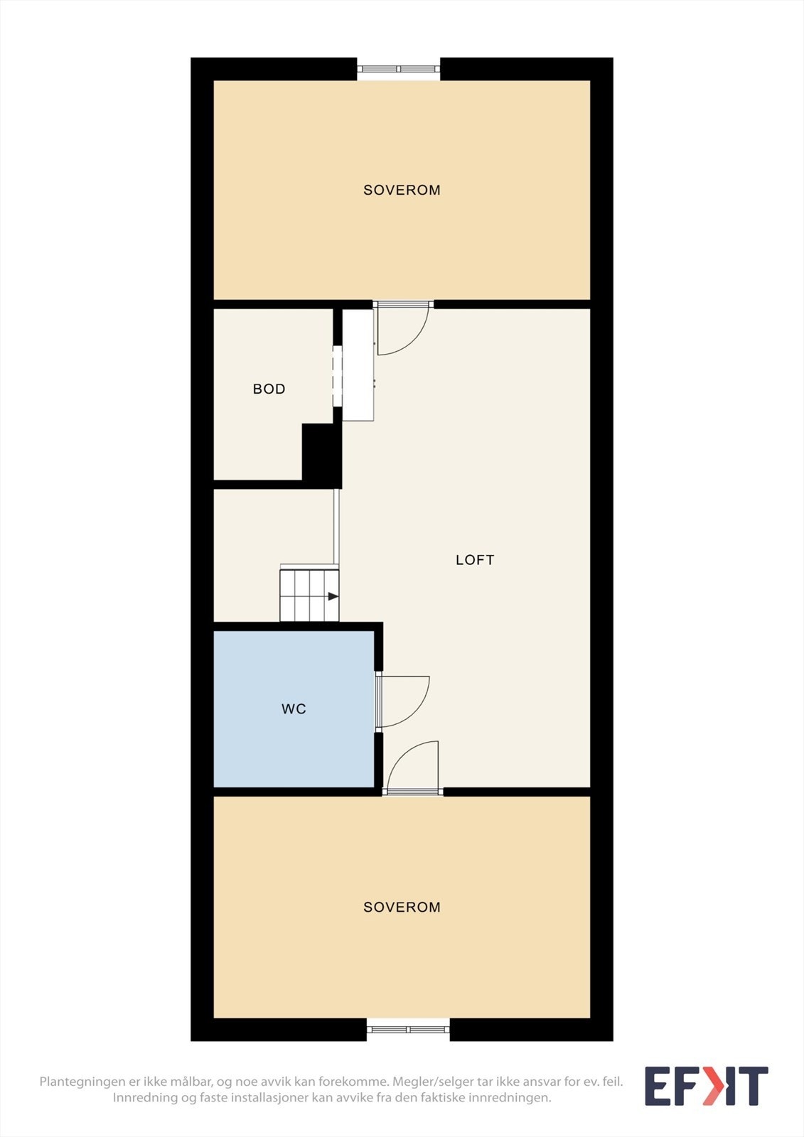 Plantegning 3. etasje (Ferdigattest for bruksendring fra loft til to soverom og bad, datert 01.06.2026) Galleribilde