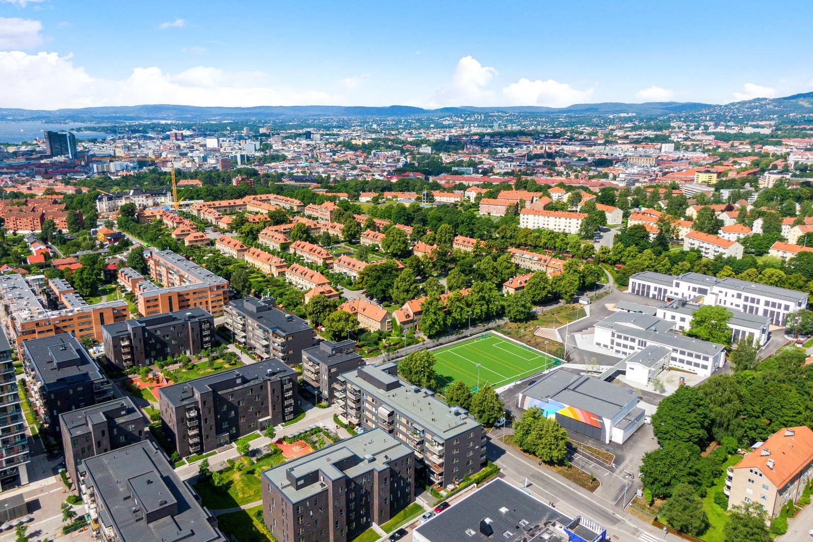 Nærområdet fra luften her har man Lille Tøyen Hageby med blant annet Åpent Bakeri Galleribilde