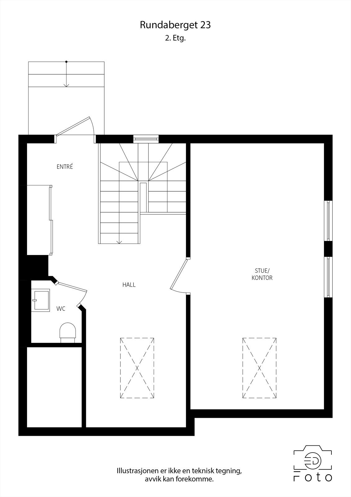 Plantegning øvre plan. Galleribilde