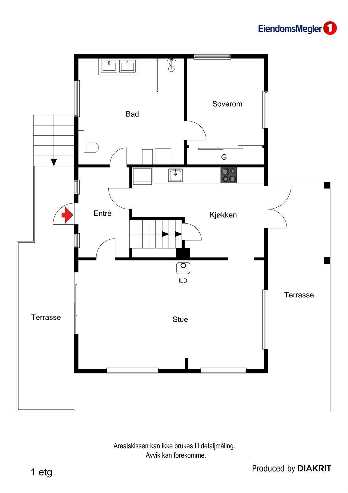 Plantegning 1. etasje Galleribilde