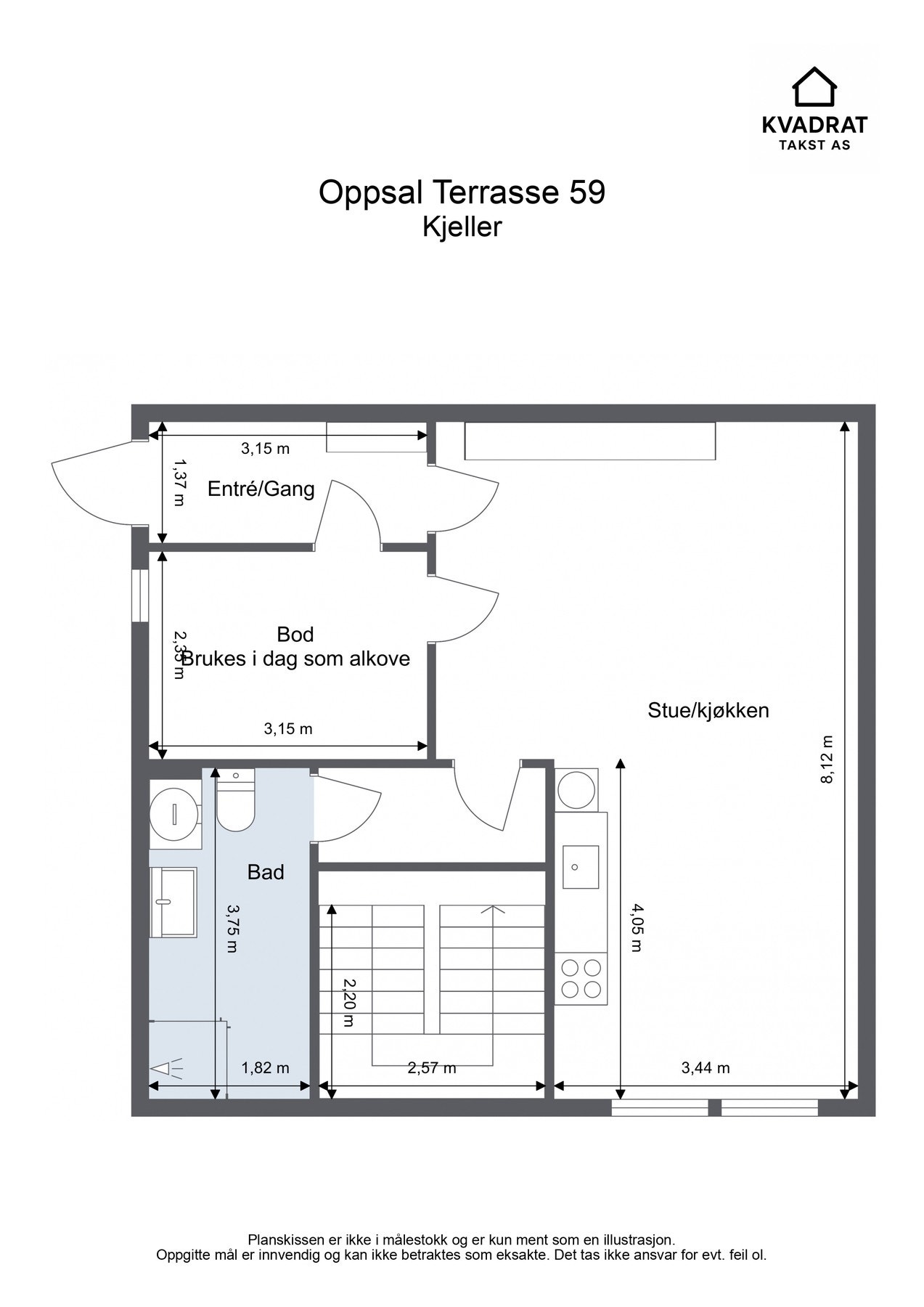 Planskisse kjelleretasje. Galleribilde