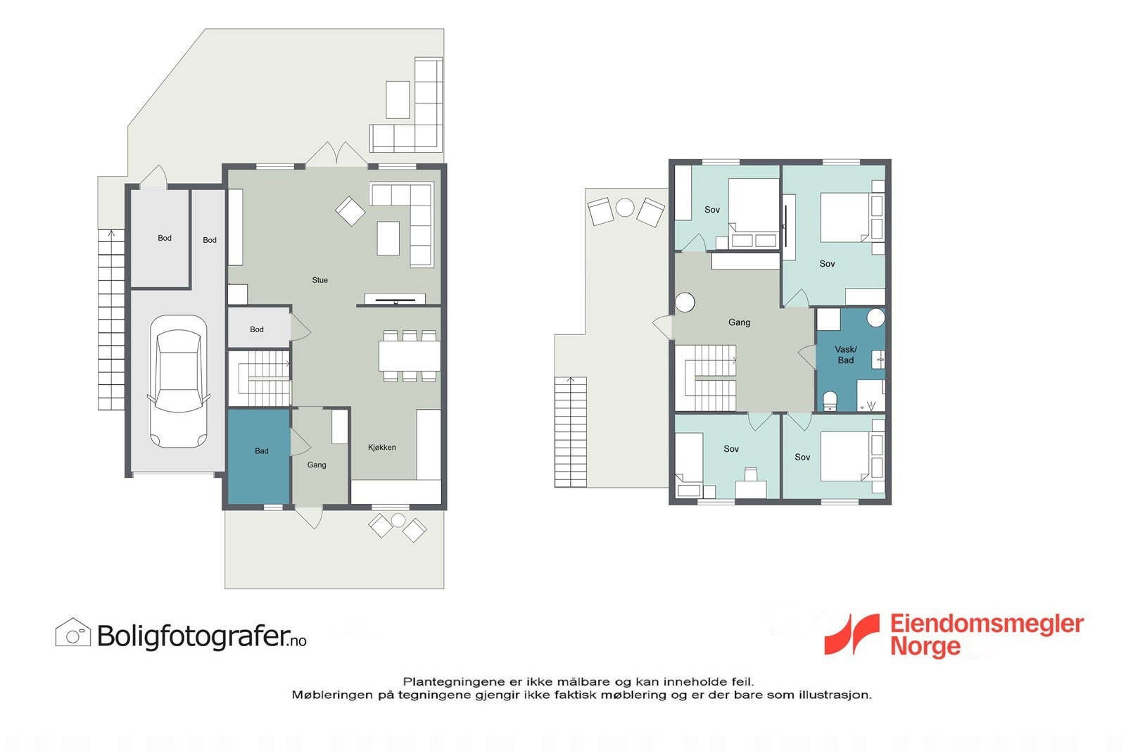 Plantegning begge plan Galleribilde