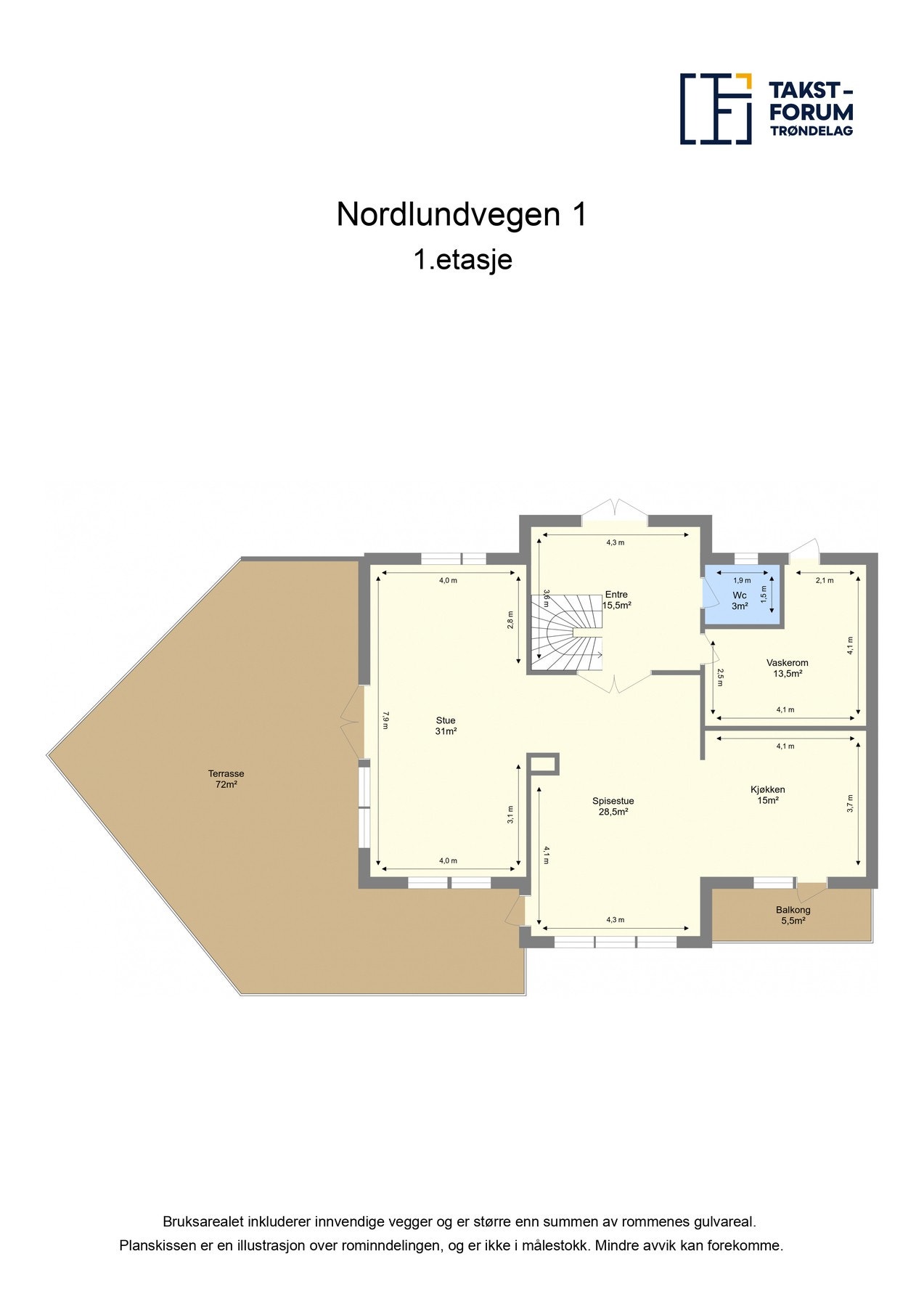 Plantegning 1. etasje Galleribilde