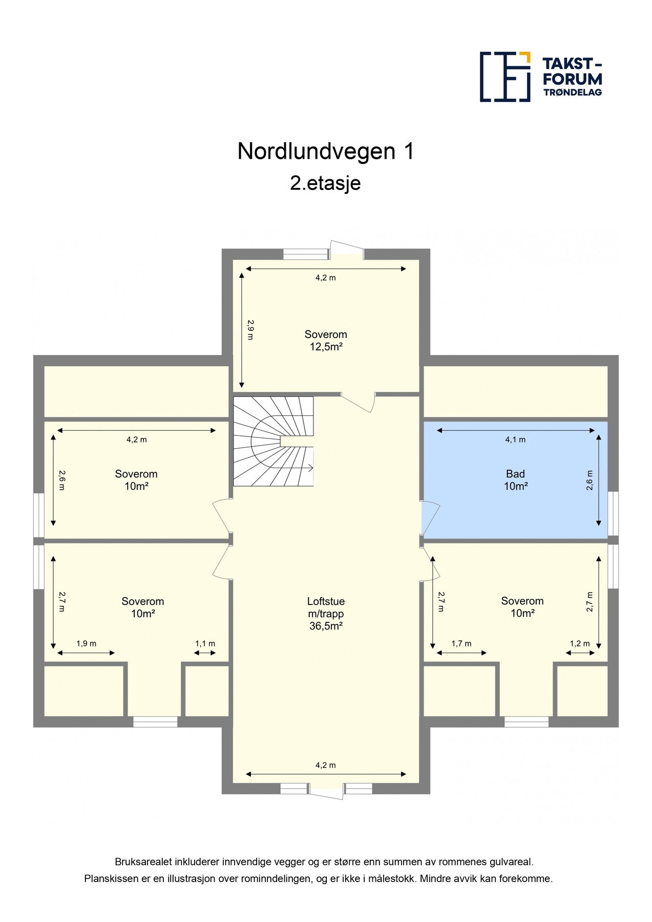 Plantegning 2. etasje Galleribilde