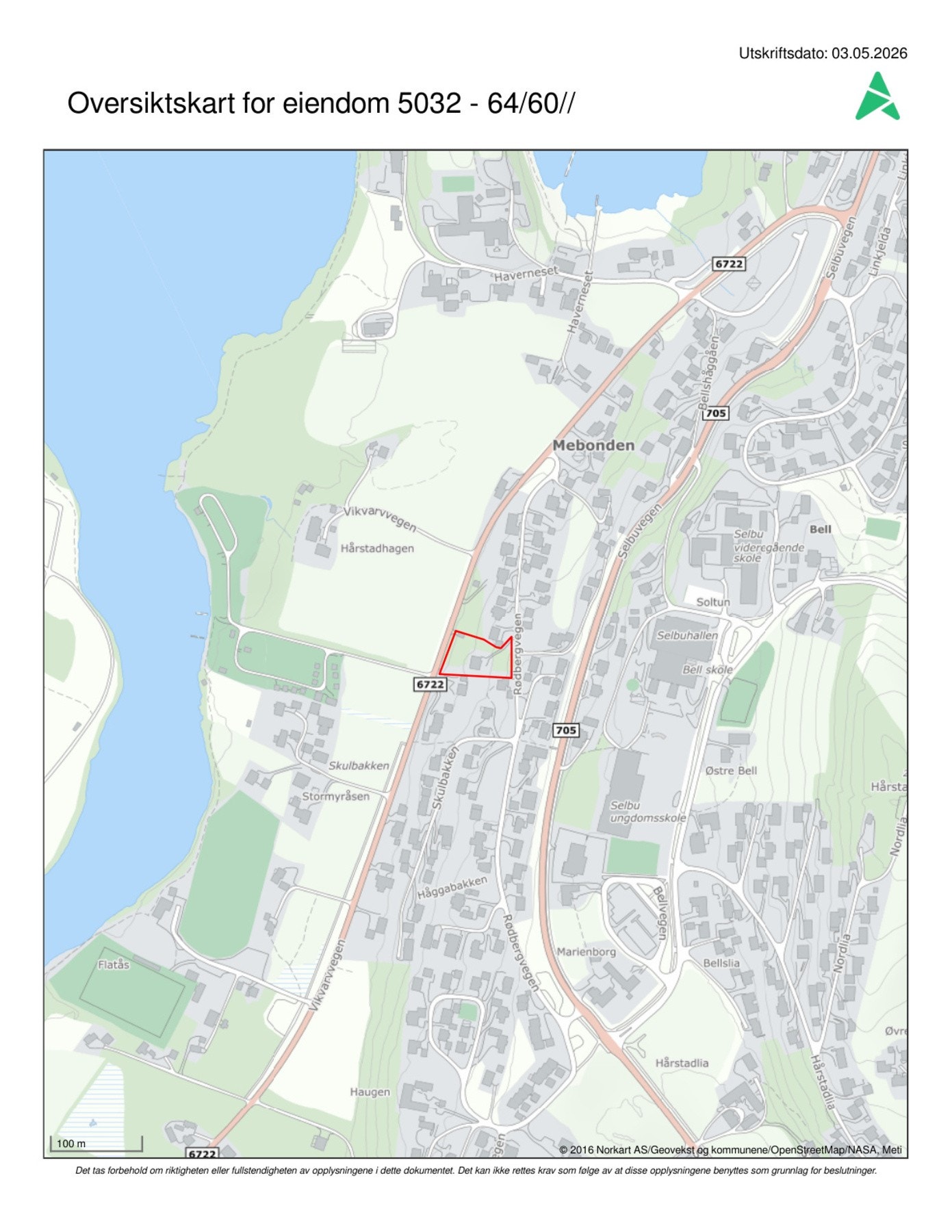 Kart som viser eiendommen. Galleribilde