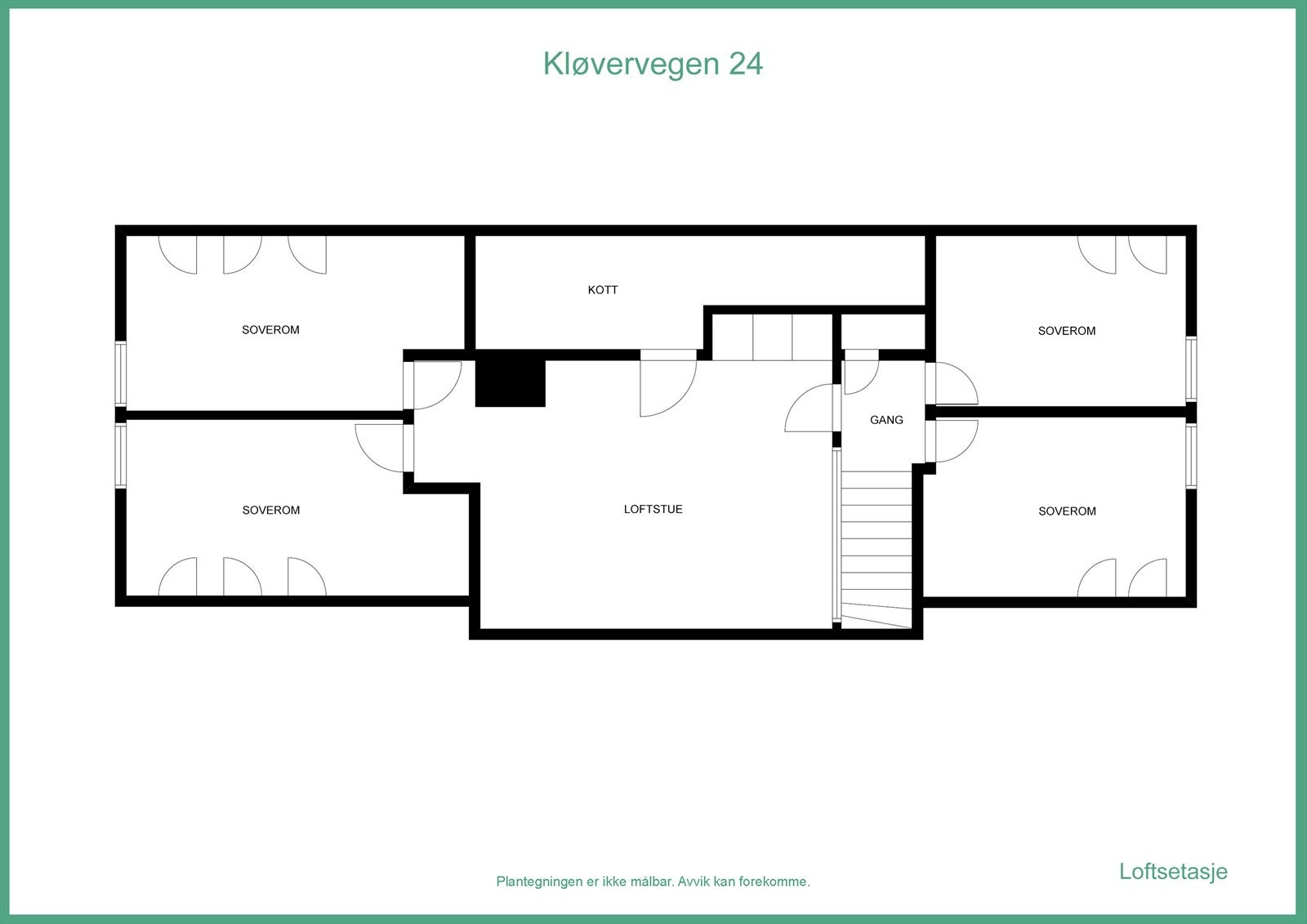 Plantegning ( Etasjen er ikke byggemeldt innredet, og dermed ikke godkjent for varig opphold) Galleribilde