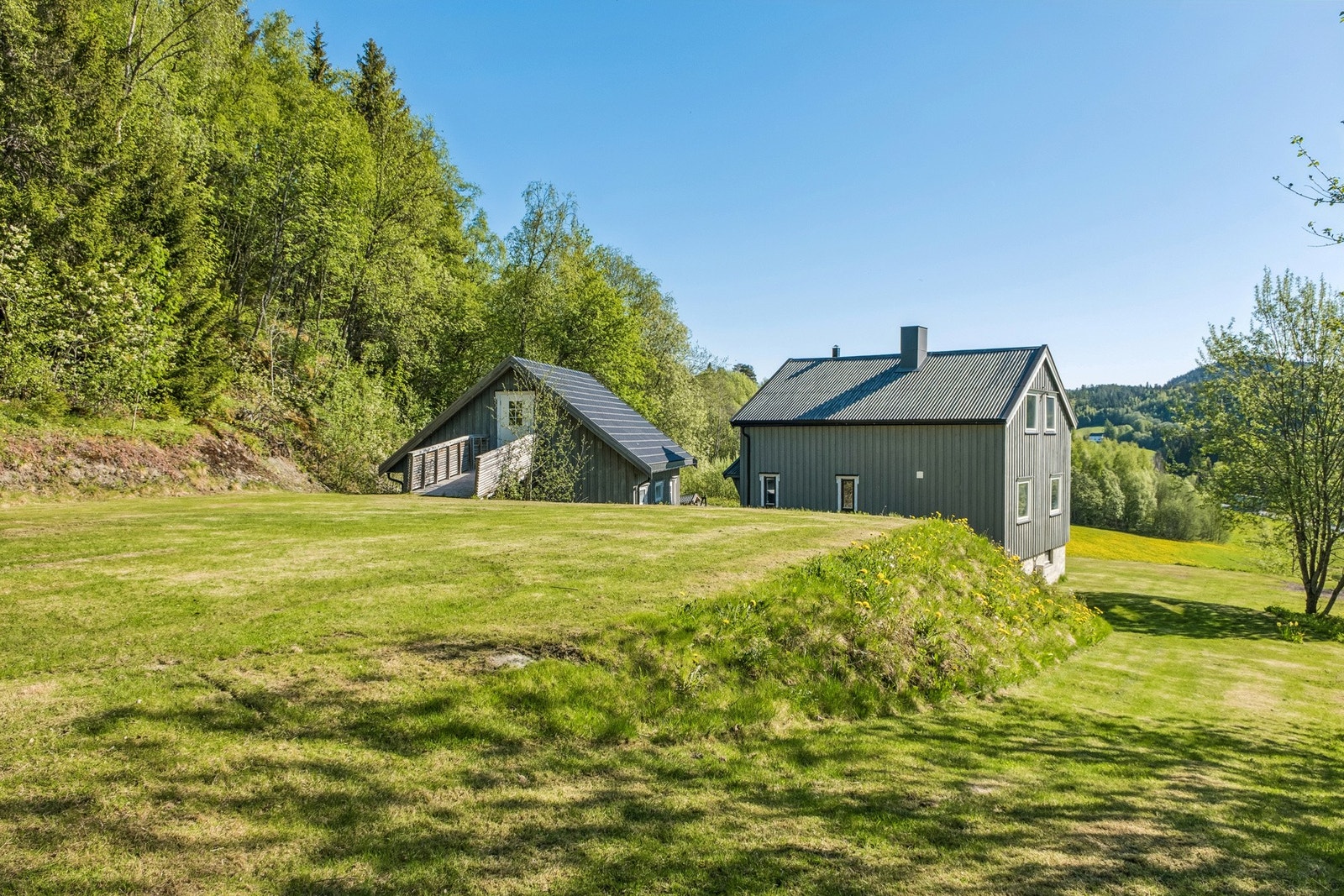 Romslig tomt på 2,5 mål, pent opparbeidet med plen. Galleribilde