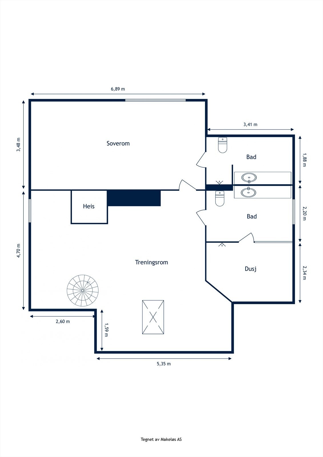 Plantegning loft Galleribilde