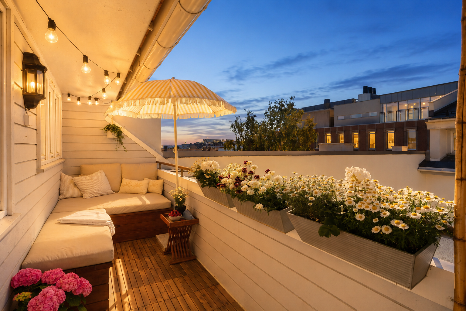 Meget lun og koselig takterrasse med tilnærmet null innsyn - Perfekt for et glass vin i ettermiddags / kveldssola Galleribilde