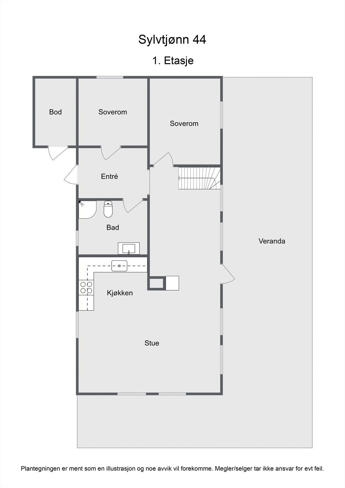 1. etasje - Plantegning Galleribilde