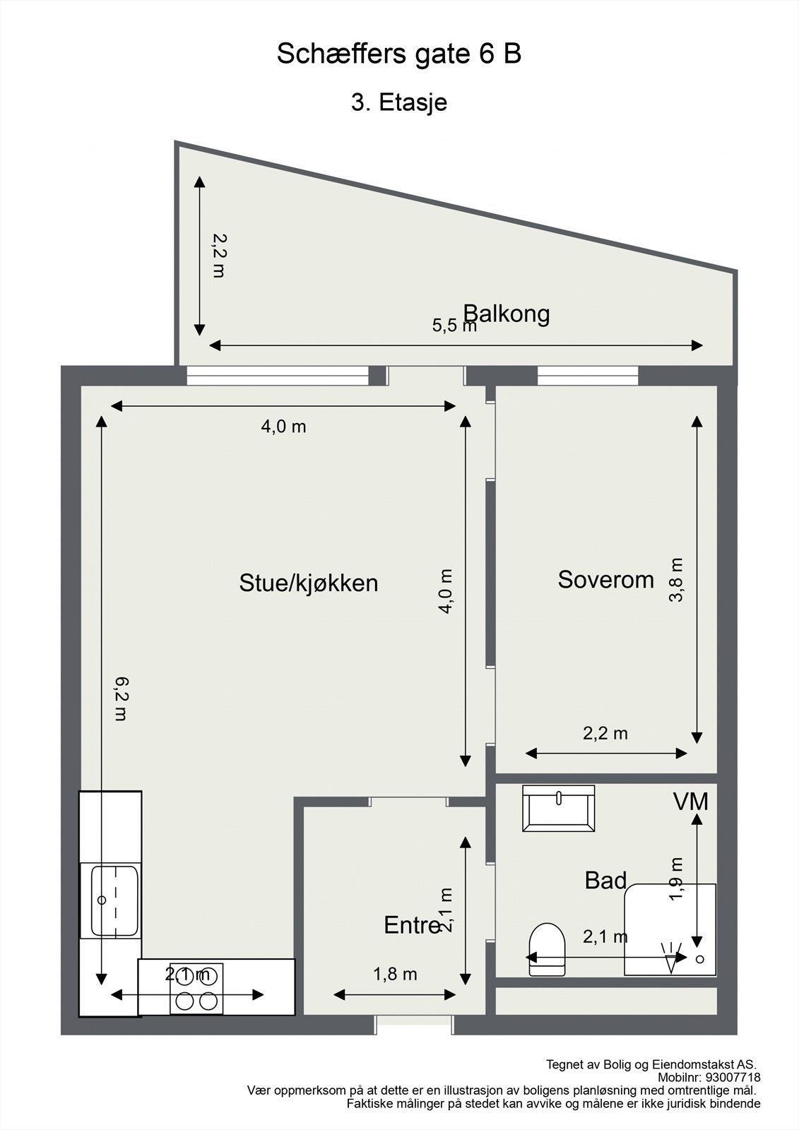 Arealeffektiv planløsning med åpen stue- og kjøkkenløsning, soverom mot bakgård og adkomst til bad fra entréen. Galleribilde