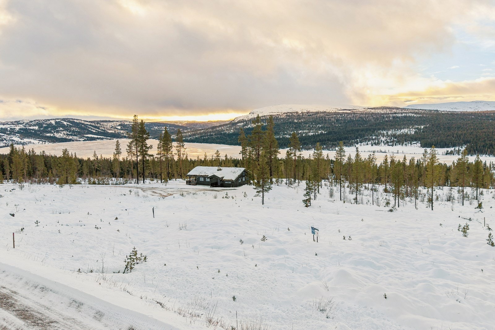 Plasseringen sikrer god utsikt over landskapet fra en fremtidig fritidsbolig. Galleribilde