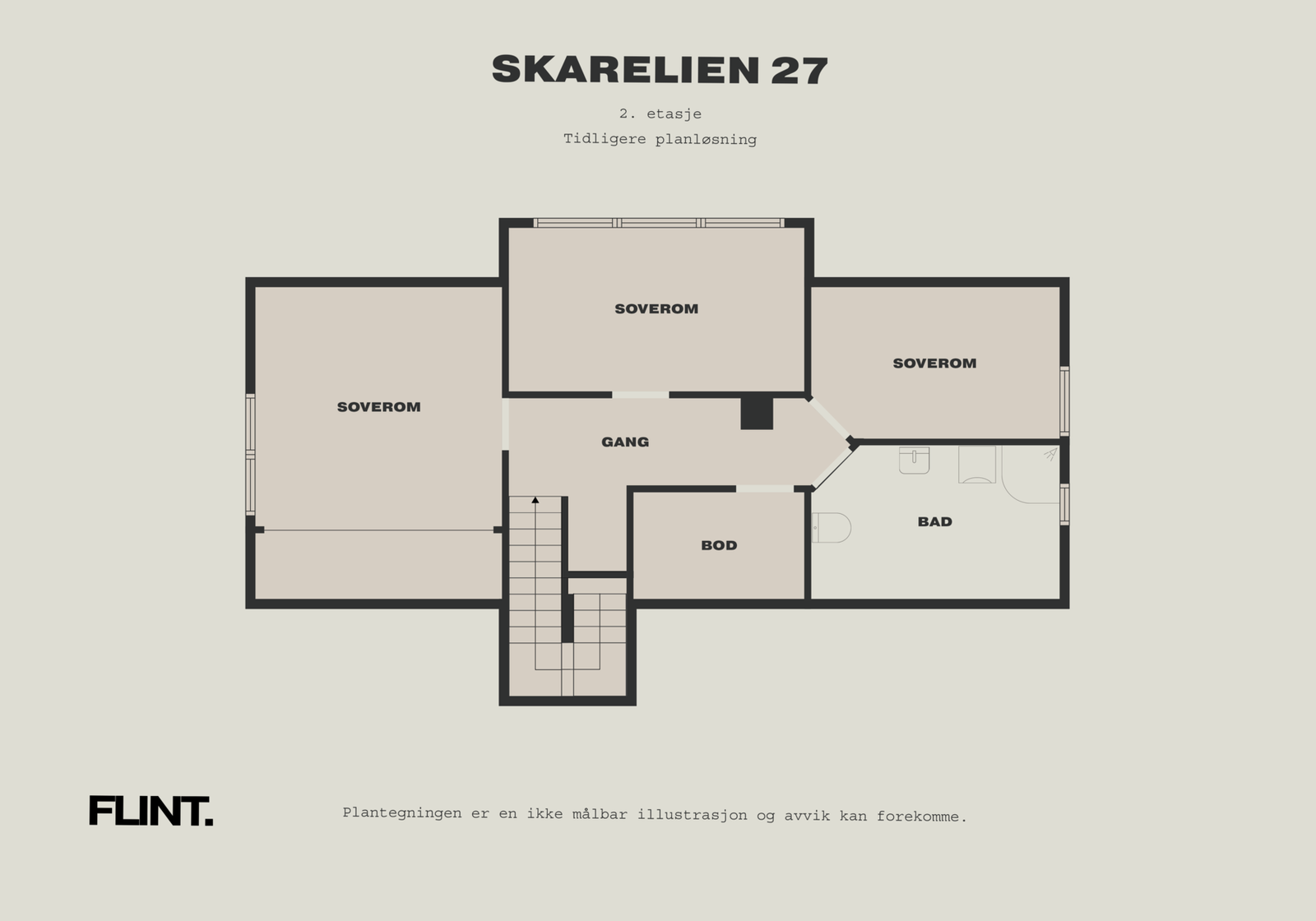 Opprinnelig plantegning 2.etasje ihht. godkjente plantegninger Galleribilde