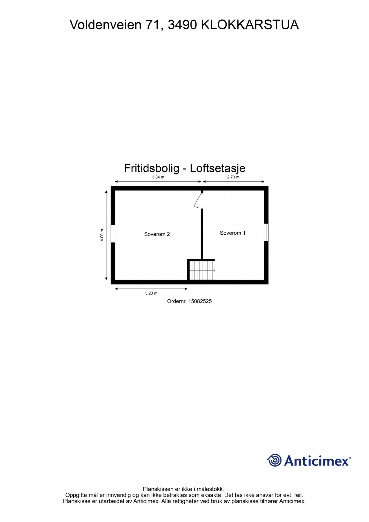 Plantegning loftsetasje. Galleribilde