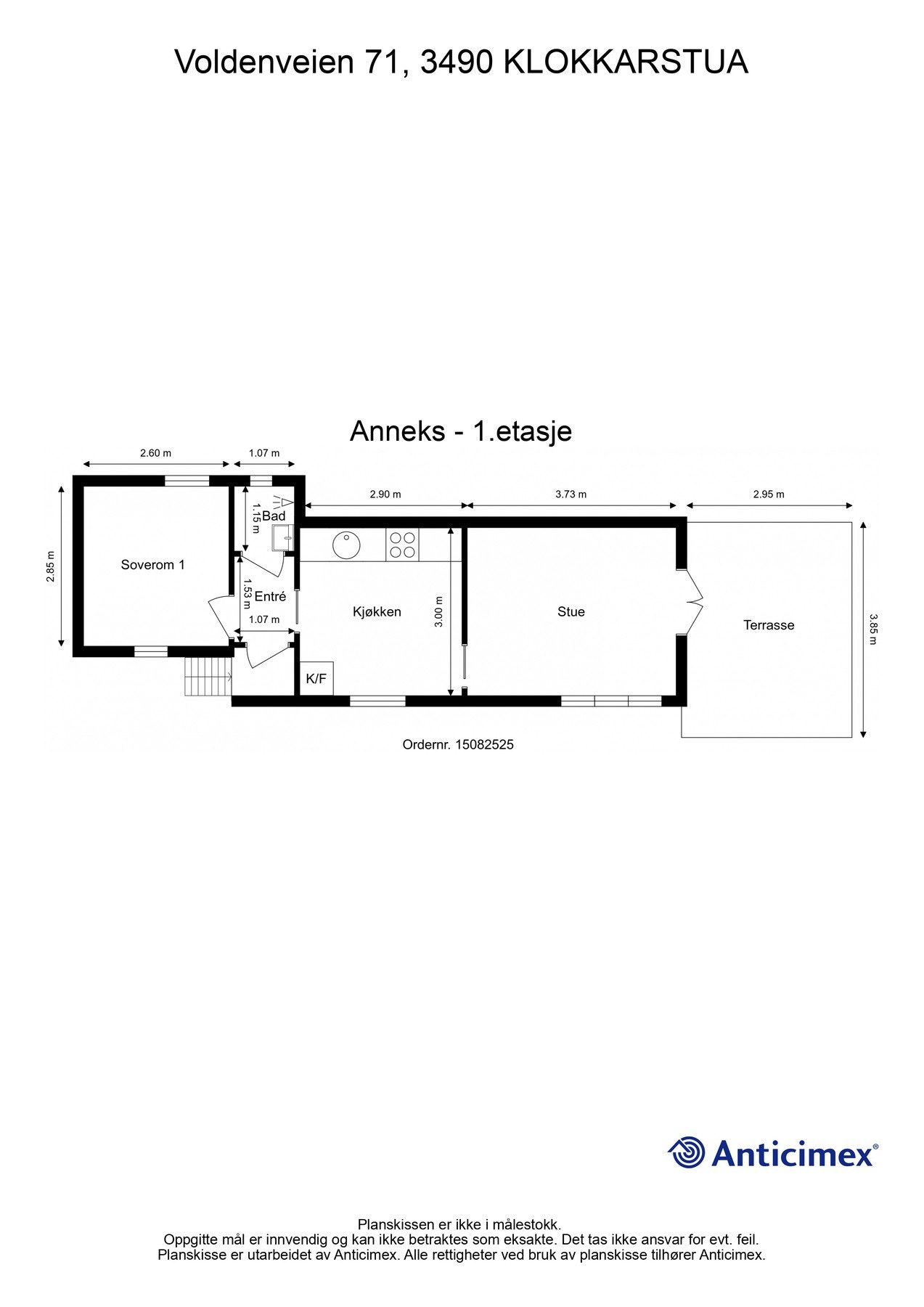 Plantegning anneks. Galleribilde