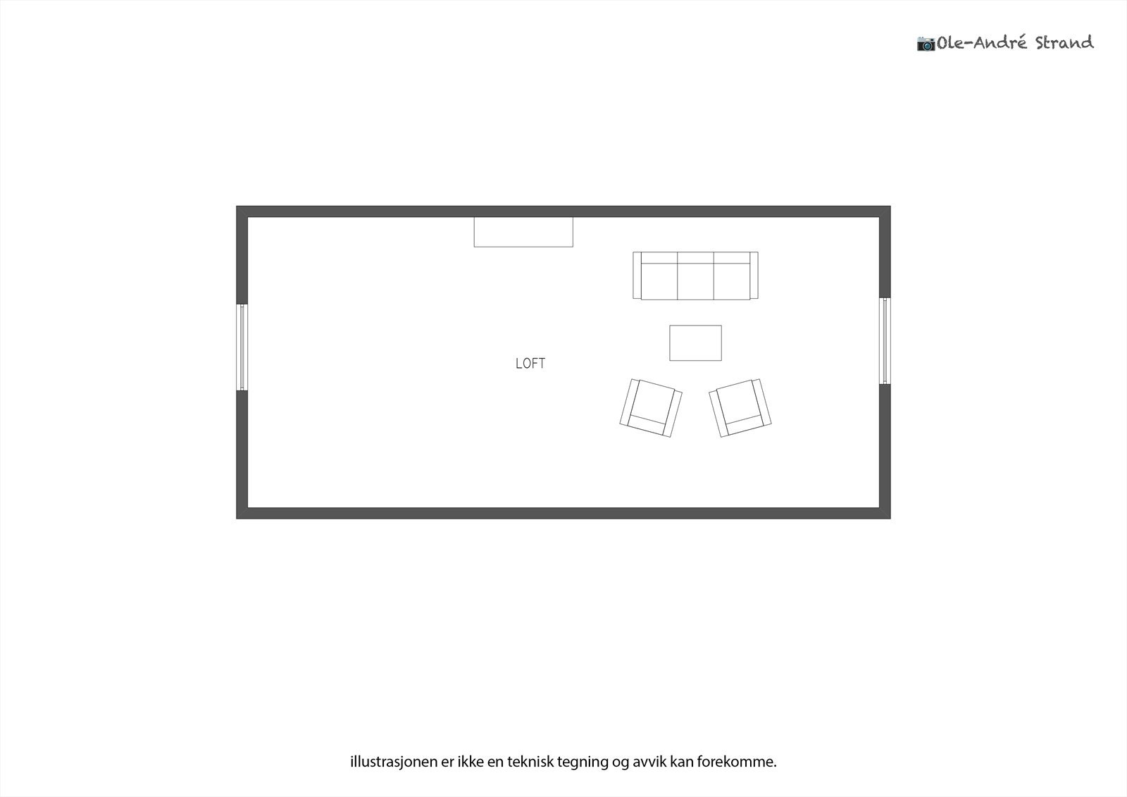 Plantegning loftsetasje Galleribilde
