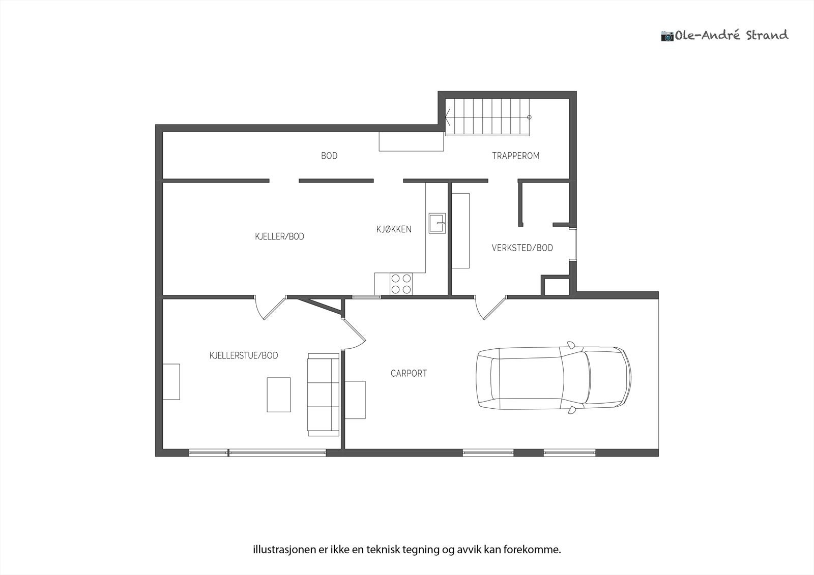 Plantegning underetasje Galleribilde