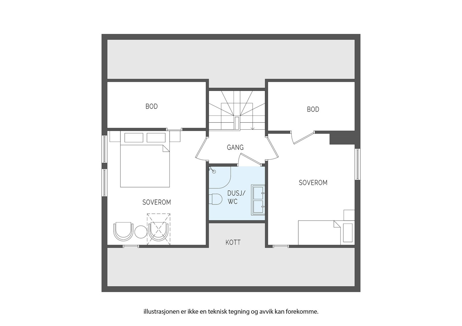 Plantegning 2. etasje Galleribilde